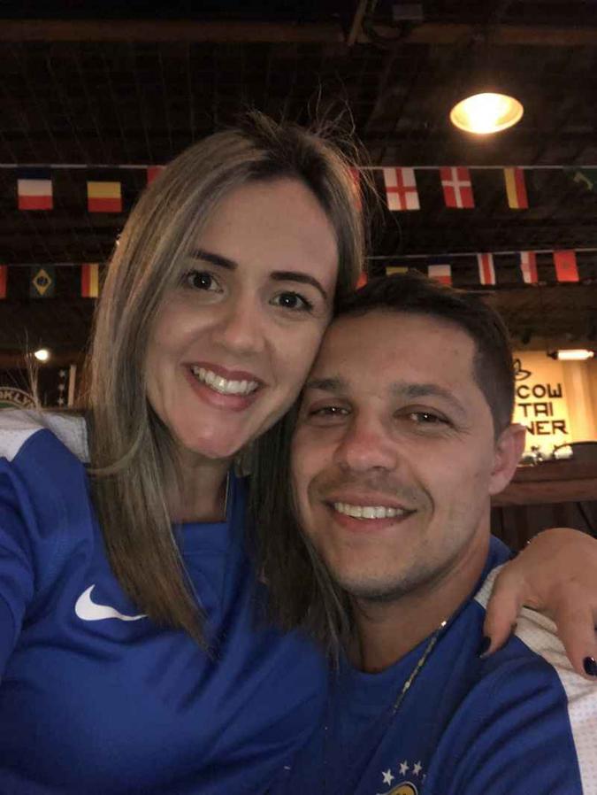 Débora Ferreira e Hamilton Junior estão juntos desde o Mundial de 2006(foto: Arquivo Pessoal) Débora Ferreira e Hamilton Junior estão juntos desde o Mundial de 2006(foto: Arquivo Pessoal)