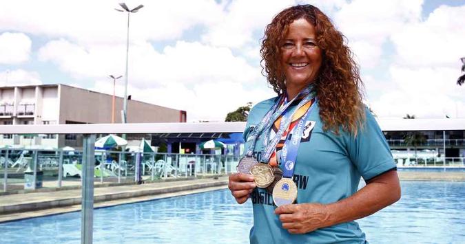Christiane de Noronha conquistou diversas medalhas e trof�us na nata��o(foto: Ana Rayssa/Esp. CB/D.A Press)