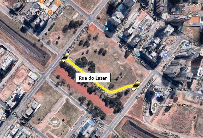Em Águas Claras, das 9h às 14h, a Rua Boulebard Norte será interditada pelas equipes de fiscalização(foto: Detran/Divulgação) Em Águas Claras, das 9h às 14h, a Rua Boulebard Norte será interditada pelas equipes de fiscalização(foto: Detran/Divulgação)