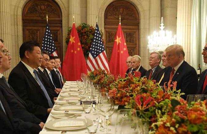 Xi Jinping e Donald Trump jantaram em Buenos Aires durante o G-20(foto: Saul Loeb/AFP) Xi Jinping e Donald Trump jantaram em Buenos Aires durante o G-20(foto: Saul Loeb/AFP)