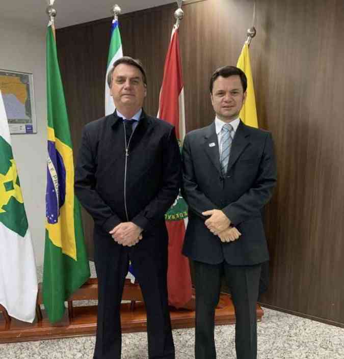 Bolsonaro encontrou-se com Anderson Torres, secretário de Segurança do DF, para externar a preocupação com o movimento de domingo(foto: Twitter/Reprodução)