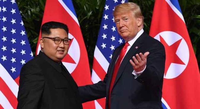 Trump e Kim realizaram uma cúpula histórica em Singapura em junho passado(foto: AFP) Trump e Kim realizaram uma cúpula histórica em Singapura em junho passado(foto: AFP)