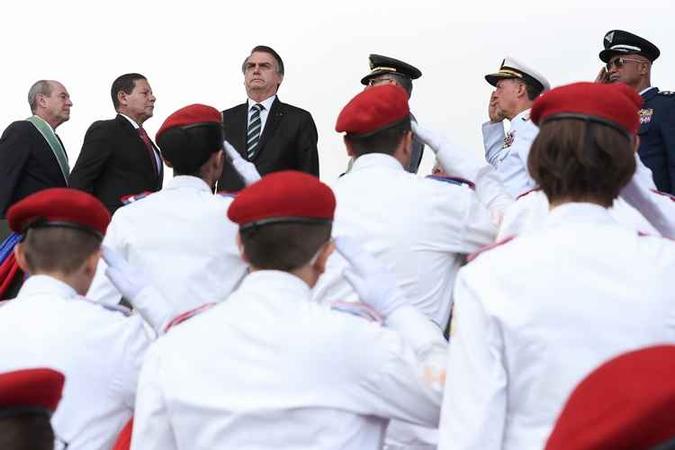 A declaração foi dada em cerimônia comemorativa do Dia do Exército, no Setor Militar Urbano (SMU), em Brasília(foto: Marcos Corrêa/PR) A declaração foi dada em cerimônia comemorativa do Dia do Exército, no Setor Militar Urbano (SMU), em Brasília(foto: Marcos Corrêa/PR)