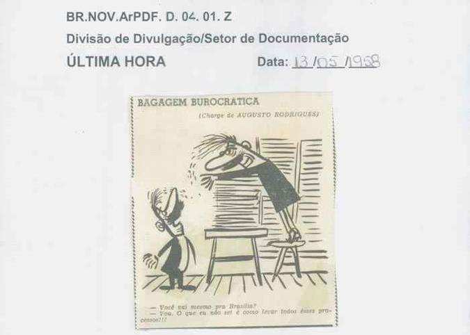 Trabalho publicado no jornal Última Hora, em 1958 Trabalho publicado no jornal Última Hora, em 1958