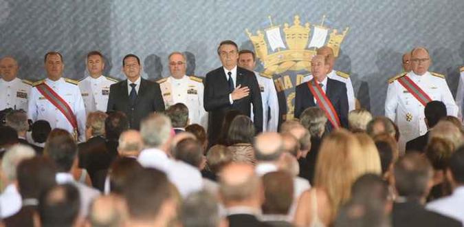 Jair Bolsonaro participou da cerimônia de transmissão do cargo(foto: Ed Alves/CB/D.A Press ) Jair Bolsonaro participou da cerimônia de transmissão do cargo(foto: Ed Alves/CB/D.A Press )