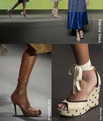 Nos pés, vimos alguns chunky shoes, e as plataformas apareceram em profusão, mas o que chamou a atenção foi o salto fino, que ,surpreendentemente, foi popular nas passarelas cariocas.(foto: AGENCIA FOTOSITE/Divulgação) Nos pés, vimos alguns chunky shoes, e as plataformas apareceram em profusão, mas o que chamou a atenção foi o salto fino, que ,surpreendentemente, foi popular nas passarelas cariocas.(foto: AGENCIA FOTOSITE/Divulgação)