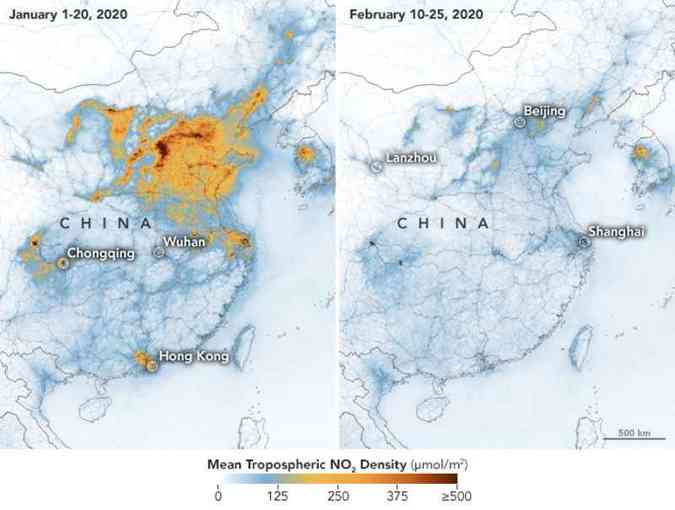 Nasa mostra queda na poluição chinesa durante epidemia de ...