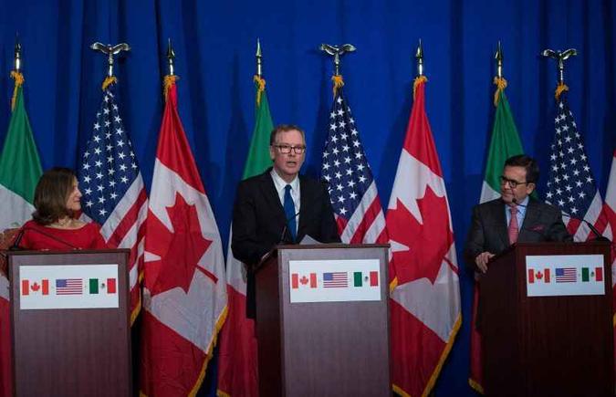 Logo que os Estados Unidos e México resolverem seus assuntos pendentes, o Canadá poderá retornar à negociação(foto: Andrew Caballero ) Logo que os Estados Unidos e México resolverem seus assuntos pendentes, o Canadá poderá retornar à negociação(foto: Andrew Caballero )