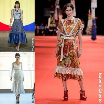 O comprimento midi, também visto na semana de moda de São Paulo, se uniu à cintura marcada nas passarelas do Rio Moda Rio e nos transportou para os anos 1940 com elegância.(foto: AGENCIA FOTOSITE/Divulgação) O comprimento midi, também visto na semana de moda de São Paulo, se uniu à cintura marcada nas passarelas do Rio Moda Rio e nos transportou para os anos 1940 com elegância.(foto: AGENCIA FOTOSITE/Divulgação)