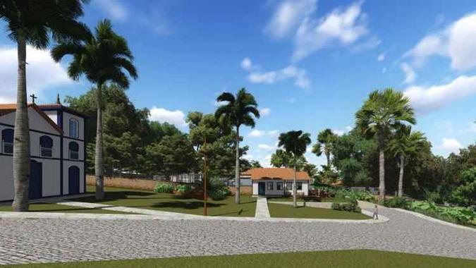 Empreendimento com 192 apartamentos está sendo construído onde funciona a Pousada Quinta Santa Bárbara, ao lado da Igreja Nosso Senhor do Bonfim(foto: BSA Arquitetura/Divulgação) Empreendimento com 192 apartamentos está sendo construído onde funciona a Pousada Quinta Santa Bárbara, ao lado da Igreja Nosso Senhor do Bonfim(foto: BSA Arquitetura/Divulgação)