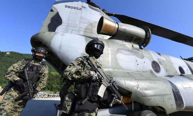 O Japão criticou o treinamento coreano e pediu para que ele fosse prontamente interrompido(foto: AFP PHOTO / South Korean Navy) O Japão criticou o treinamento coreano e pediu para que ele fosse prontamente interrompido(foto: AFP PHOTO / South Korean Navy)