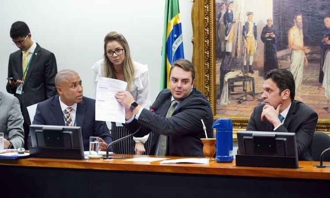 Felipe Francischini, durante a sessão da CCJ: Felipe Francischini, durante a sessão da CCJ: