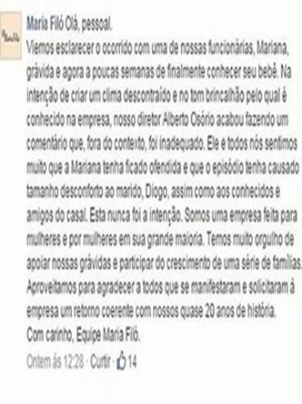 Maria Filó 1 Nada escapa das redes sociais! O dono da marca Maria Filó fez piadinha com uma funcionária grávida durante visita à loja. Ele teria dito que em breve mandaria todas as mulheres embora e contrataria Maria Filó 1 Nada escapa das redes sociais! O dono da marca Maria Filó fez piadinha com uma funcionária grávida durante visita à loja. Ele teria dito que em breve mandaria todas as mulheres embora e contrataria