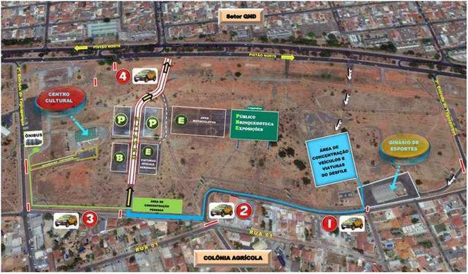 Alterações no trânsito da região do Taguaparque(foto: Detran-DF/Divulgação) Alterações no trânsito da região do Taguaparque(foto: Detran-DF/Divulgação)