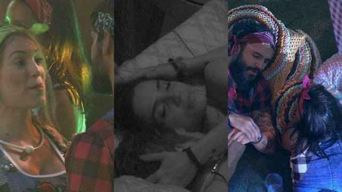 Jéssica e Lucas, Breno e Paula, e Wagner e Gleici: a festa teve clima de romance(foto: Globo/Reprodução ) Jéssica e Lucas, Breno e Paula, e Wagner e Gleici: a festa teve clima de romance(foto: Globo/Reprodução )