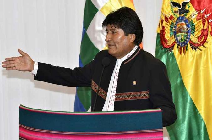 O presidente da Bolívia Evo Morales em 28 de agosto de 2018 em um ato na cidade de Santa Cruz(foto: Aizar Raldes/AFP) O presidente da Bolívia Evo Morales em 28 de agosto de 2018 em um ato na cidade de Santa Cruz(foto: Aizar Raldes/AFP)