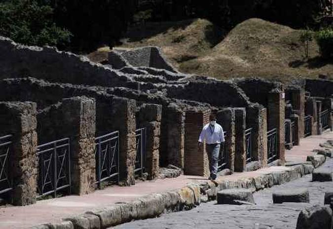 Sítio arqueológico de Pompéia.(foto: Tiziana FABI / AFP) Sítio arqueológico de Pompéia.(foto: Tiziana FABI / AFP)