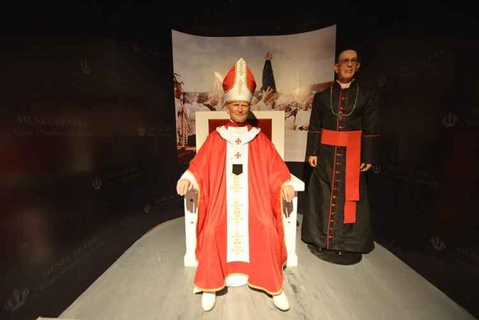 A imagem do papa João Paulo II está exposta no museu de cera de Aparecida, em São Paulo(foto: Thiago Leon/Divulgação) A imagem do papa João Paulo II está exposta no museu de cera de Aparecida, em São Paulo(foto: Thiago Leon/Divulgação)