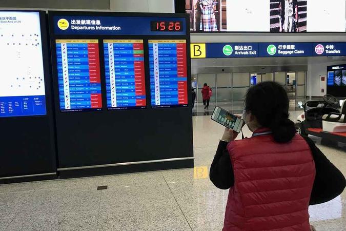 Voos no aeroporto de Tianhe, em Wuhan, foram cancelados(foto: Leo Ramirez/AFP) Voos no aeroporto de Tianhe, em Wuhan, foram cancelados(foto: Leo Ramirez/AFP)