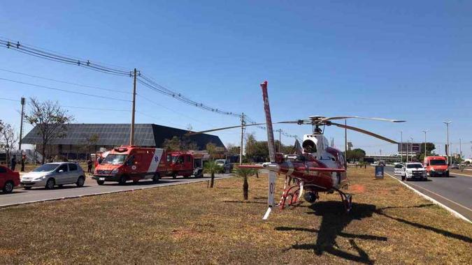 Aeronave do Corpo de Bombeiros chegou a ser deslocada para prestar socorro, mas vítima faleceu no local(foto: CBMDF / Divulgação) Aeronave do Corpo de Bombeiros chegou a ser deslocada para prestar socorro, mas vítima faleceu no local(foto: CBMDF / Divulgação)