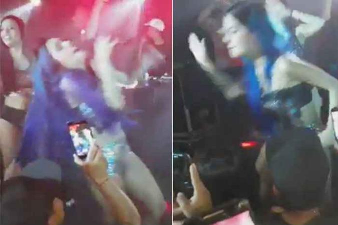 A cantora quase cai com a atitude do 'fã'(foto: Twitter/Reprodução) A cantora quase cai com a atitude do 'fã'(foto: Twitter/Reprodução)
