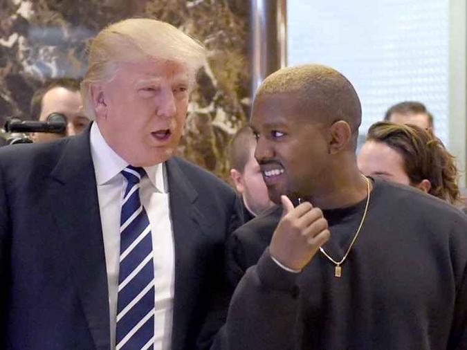 Em 2016, Kanye foi visitar Trump em Nova York(foto: TIMOTHY A. CLARY) Em 2016, Kanye foi visitar Trump em Nova York(foto: TIMOTHY A. CLARY)