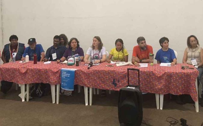 Membros de 13 movimentos sociais falaram sobre as consequências da privatização da água (foto: Pedro Grigori/Esp. CB/D.A Press) Membros de 13 movimentos sociais falaram sobre as consequências da privatização da água (foto: Pedro Grigori/Esp. CB/D.A Press)