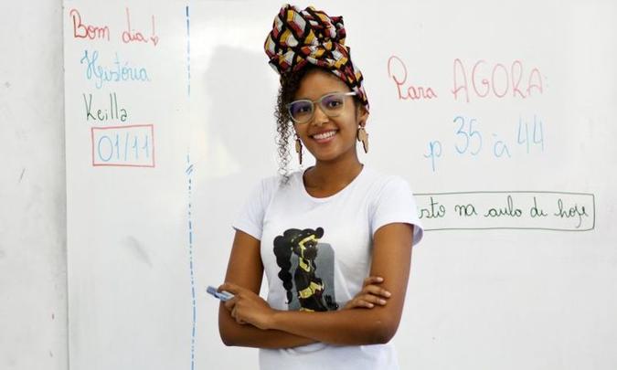 Além de ensinar história, Keilla Vila Flor dá lições de igualdade e autoestima(foto: Ed Alves/CB/D.A Press) Além de ensinar história, Keilla Vila Flor dá lições de igualdade e autoestima(foto: Ed Alves/CB/D.A Press)