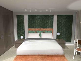 No lugar de papeis de paredes florais, que deixam o ambiente mais feminino, invista em estampas de folhagens(foto: Guel Arquitetos/Divulgacao) No lugar de papeis de paredes florais, que deixam o ambiente mais feminino, invista em estampas de folhagens(foto: Guel Arquitetos/Divulgacao)
