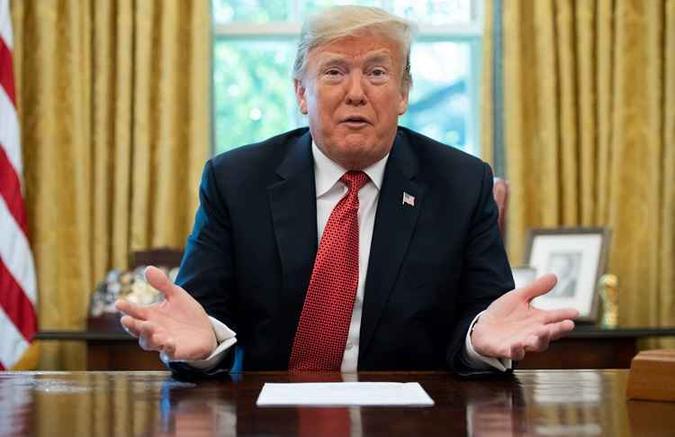 O presidente Donald Trump anunciou no fim de semana sua intenção de retirar seu país do tratado INF (Tratado de Forças Nucleares Intermediárias)(foto: SAUL LOEB / AFP) O presidente Donald Trump anunciou no fim de semana sua intenção de retirar seu país do tratado INF (Tratado de Forças Nucleares Intermediárias)(foto: SAUL LOEB / AFP)
