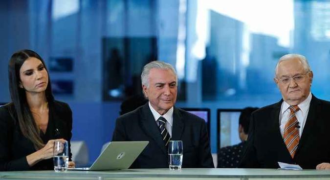 Presidente Michel Temer concede entrevista ao telejornal RedeTV News com Boris Casoy e Amanda Klein(foto: Marcos Corrêa/PR) Presidente Michel Temer concede entrevista ao telejornal RedeTV News com Boris Casoy e Amanda Klein(foto: Marcos Corrêa/PR)