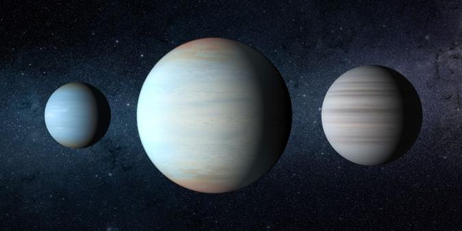 A identificação do novo corpo celeste (ao centro) faz de Kepler-47 o único sistema multiplanetário com dois sóis de que se tem notícia(foto: NASA/JPLCaltech/T. Pyle/Divulgação) A identificação do novo corpo celeste (ao centro) faz de Kepler-47 o único sistema multiplanetário com dois sóis de que se tem notícia(foto: NASA/JPLCaltech/T. Pyle/Divulgação)