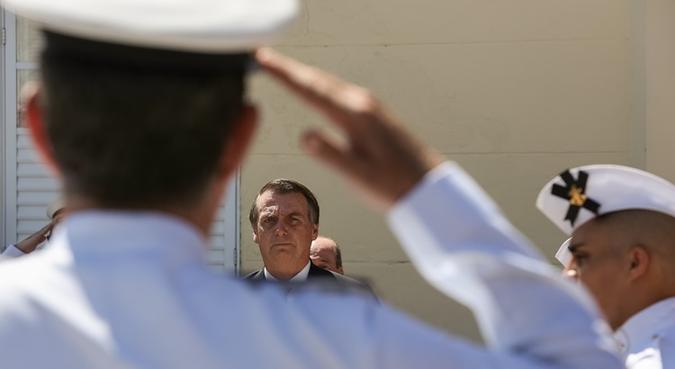 Bolsonaro durante cerimônia alusiva ao 211º Aniversário do Corpo de Fuzileiros Navais(foto: Marcos Corrêa/PR) Bolsonaro durante cerimônia alusiva ao 211º Aniversário do Corpo de Fuzileiros Navais(foto: Marcos Corrêa/PR)