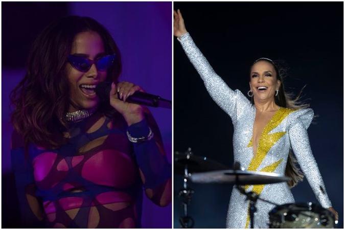 Anitta e Ivete: convite feito em estranhas circunstâncias (foto: AFP / Mauro PIMENTEL - AFP / MAURO PIMENTEL) Anitta e Ivete: convite feito em estranhas circunstâncias (foto: AFP / Mauro PIMENTEL - AFP / MAURO PIMENTEL)
