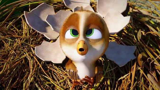 Pássaro criado com cegonhas cai do galho, em Missão cegonha(foto: Playarte Filmes / Divulgação) Pássaro criado com cegonhas cai do galho, em Missão cegonha(foto: Playarte Filmes / Divulgação)