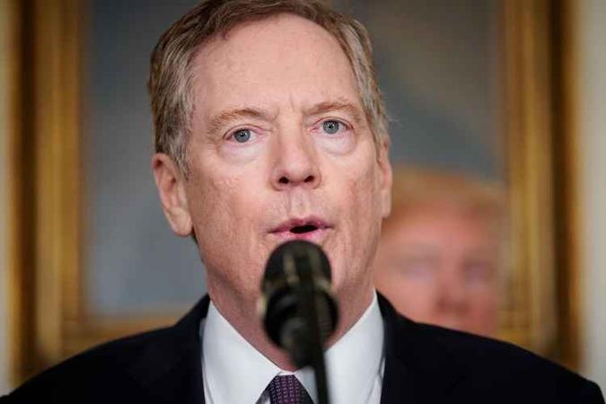 O Representante Americano de Comércio, Robert Lighthizer diz que os Estados Unidos esperam alcançar em agosto algum acordo com o Canadá e o México(foto: Mandel Ngan/AFP) O Representante Americano de Comércio, Robert Lighthizer diz que os Estados Unidos esperam alcançar em agosto algum acordo com o Canadá e o México(foto: Mandel Ngan/AFP)