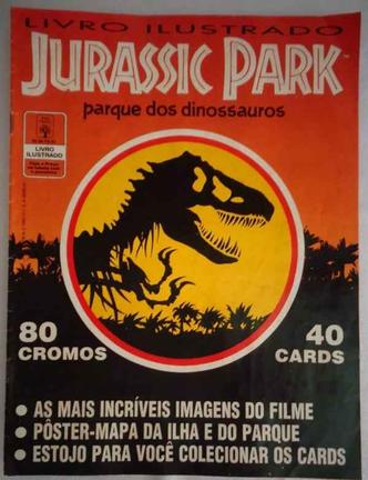 Em 1993, também teve álbum de figurinhas do filme 'Jurassic Park'(foto: Reprodução/Internet) Em 1993, também teve álbum de figurinhas do filme 'Jurassic Park'(foto: Reprodução/Internet)