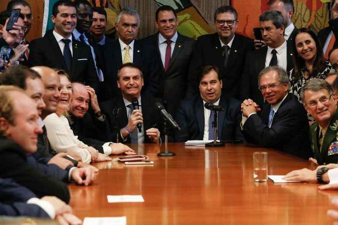 Presidente da República, Jair Bolsonaro, durante entrega da proposta da nova previdência dos militares(foto: Carolina Antunes/PR) Presidente da República, Jair Bolsonaro, durante entrega da proposta da nova previdência dos militares(foto: Carolina Antunes/PR)