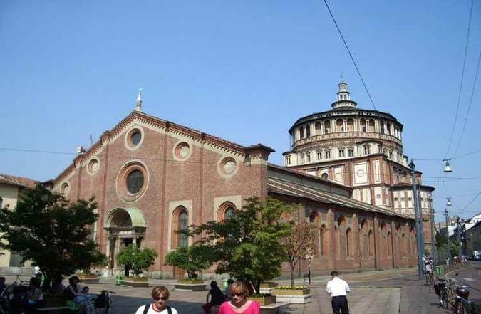 A Igreja Santa Maria delle Grazie exibe a pintura em uma das suas paredes(foto: Luiz Fernando Campos/EM) A Igreja Santa Maria delle Grazie exibe a pintura em uma das suas paredes(foto: Luiz Fernando Campos/EM)