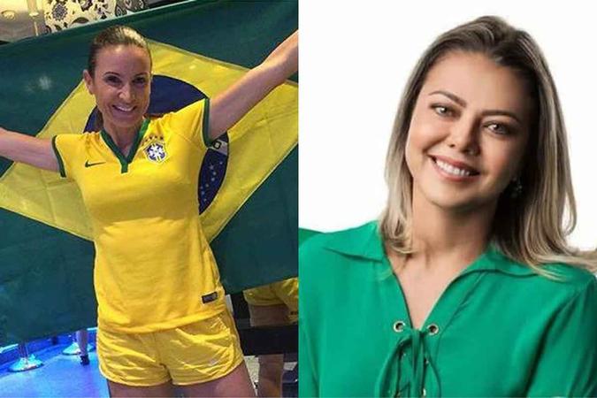 Maurren Maggi (e) teve expressiva votação, mas não conseguiu se eleger senadora por São Paulo; já a ex-jogadora de vôlei Leila (d), com passagem pelo Minas, foi eleita senadora pelo Distrito Federal Reprodução Maurren Maggi (e) teve expressiva votação, mas não conseguiu se eleger senadora por São Paulo; já a ex-jogadora de vôlei Leila (d), com passagem pelo Minas, foi eleita senadora pelo Distrito Federal Reprodução