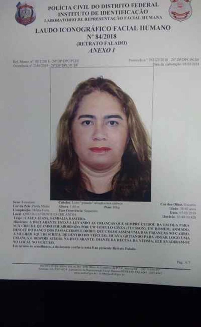 A mulher tem cerca de 38 anos e cabelo loiro avermelhado (foto: PCDF/Divulgação) A mulher tem cerca de 38 anos e cabelo loiro avermelhado (foto: PCDF/Divulgação)