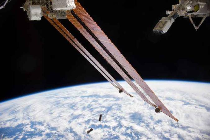 No fim do ano passado, foi lançado o milésimo CubeSat(foto: AFP / NASA ) No fim do ano passado, foi lançado o milésimo CubeSat(foto: AFP / NASA )