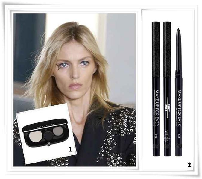 (1) Estojo Sombras Style Eye-Con No.3 da Marc Jacobs Beauty (R$ 175): conjunto com três sombras cremosas de longa durabilidade e intensidade. (2) Delineador Artist Liner da Make Up Forever (R$ 85): superfino, de cor intensa e fácil de aplicar. (1) Estojo Sombras Style Eye-Con No.3 da Marc Jacobs Beauty (R$ 175): conjunto com três sombras cremosas de longa durabilidade e intensidade. (2) Delineador Artist Liner da Make Up Forever (R$ 85): superfino, de cor intensa e fácil de aplicar.