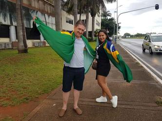 Fábio e Alessandra chegaram na segunda-feira a Brasília especialmente para acompanhar a posse de Bolsonaro(foto: Isa Stacciarini/CB/D.A Press)