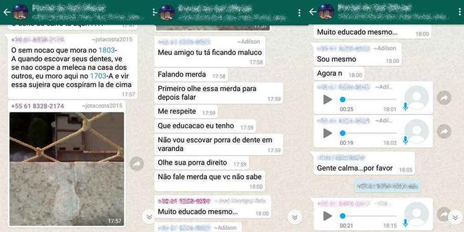 A discussão entre o policial e a vítima teria começado em um grupo de Whatsapp utilizado por moradores do prédio(foto: Arquivo Pessoal) A discussão entre o policial e a vítima teria começado em um grupo de Whatsapp utilizado por moradores do prédio(foto: Arquivo Pessoal)