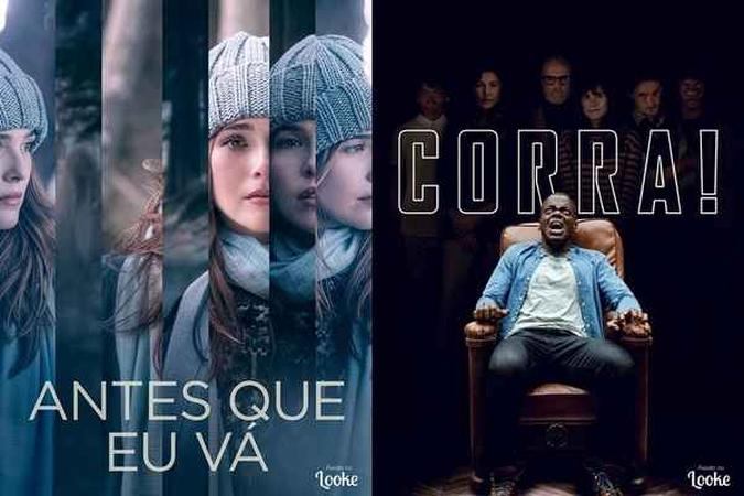 Cartazes dos filmes Antes que eu vá e Corra!(foto: Reprodução/Internet) Cartazes dos filmes Antes que eu vá e Corra!(foto: Reprodução/Internet)