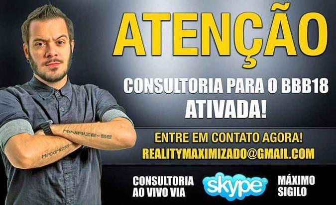 A consultoria seria online e sigilosa(foto: Facebook/Reprodução) A consultoria seria online e sigilosa(foto: Facebook/Reprodução)