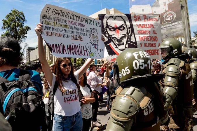 Sindicatos e movimentos sociais convocam para greve geral no Chile(foto: Martin BERNETTI / AFP) Sindicatos e movimentos sociais convocam para greve geral no Chile(foto: Martin BERNETTI / AFP)