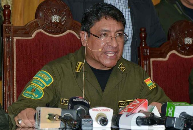Comandante geral da Bolívia, Vladimir Yuri Calderón(foto: Aizar Raldes/AFP) Comandante geral da Bolívia, Vladimir Yuri Calderón(foto: Aizar Raldes/AFP)