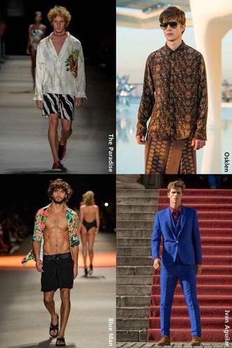 Na moda masculina, os shorts curtinhos e os conjuntos continuaram fazendo sucesso, bem como peças estampadas e que podem ser usadas pelos dois gêneros, como camisas e saias. Os cortes mais justos e calças apertadas também apareceram.(foto: AGENCIA FOTOSITE/Divulgação) Na moda masculina, os shorts curtinhos e os conjuntos continuaram fazendo sucesso, bem como peças estampadas e que podem ser usadas pelos dois gêneros, como camisas e saias. Os cortes mais justos e calças apertadas também apareceram.(foto: AGENCIA FOTOSITE/Divulgação)